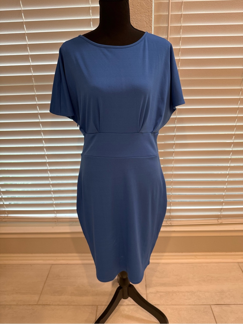 SHEIN Blue Midi Sheath Dress